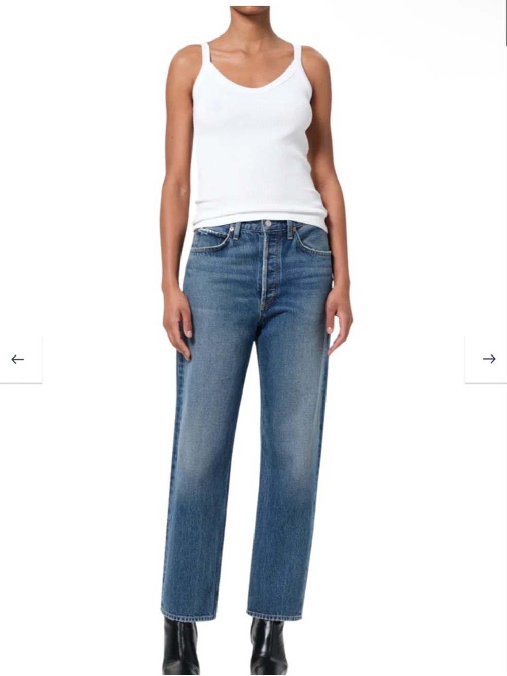 Agolde Straight-Leg Jeans in Medium Blue Wash